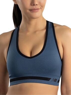 New Balance Teal and Black Racerback Sports Bra, Size Small